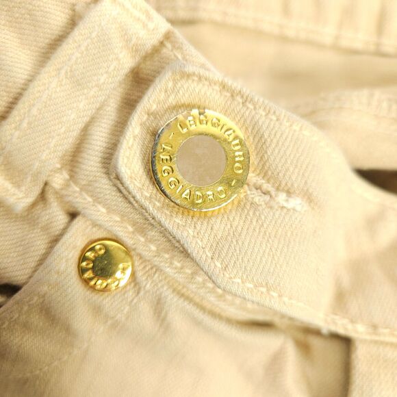 Leggiadro Womens 4 27x32 Beige Cream Stretch Tapered Jeans Made in USA - Picture 4 of 9